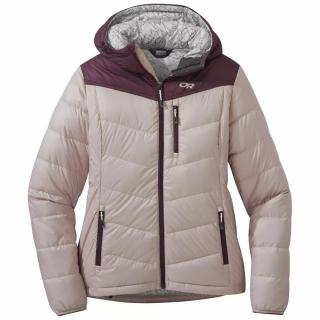 dámská bunda OUTDOOR RESEARCH Womens Transcendent Down Hoody, cacao/dune velikost: XS