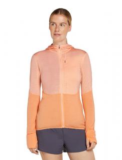 Dámská merino mikina ICEBREAKER Wmns 200 Realfleece Descender LS Zip H, Sunstone/Feldspar velikost: M