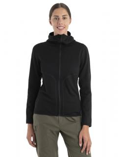 Dámská merino mikina ICEBREAKER Wmns 560 Realfleece Elemental II LS ZH, Black velikost: L