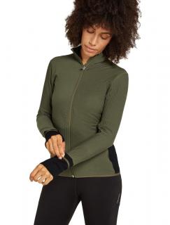 Dámská merino mikina ICEBREAKER Wmns Descender LS Zip, Loden/Black velikost: L