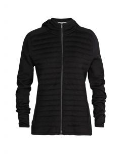 dámská merino mikina ICEBREAKER Wmns ZoneKnit Insulated LS Zip Hoodie, Black (vzorek) velikost: S