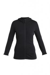 Dámská merino mikina s kapucí ICEBREAKER Wmns 260 Quantum IV LS Zip Ho, Black velikost: L