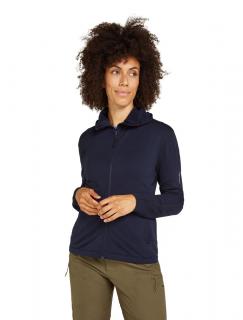 Dámská merino mikina s kapucí ICEBREAKER Wmns 360 Realfleece Elem LS Z Hood, Midnight Navy velikost: L