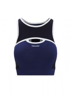 Dámské merino podprsenka ICEBREAKER Wmns ZoneKnit Sport Bra, Royal Navy/Midnight Navy velikost: S