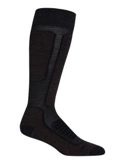 dámské merino ponožky ICEBREAKER Wmns Ski+ Medium OTC, Jet Heather/Espresso/Black velikost: 38-40 (M)