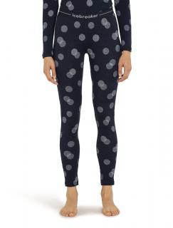 Dámské merino spodky ICEBREAKER Wmns 260 Vertex Leggings FallFlakes, Midnight Navy/Snow/J velikost: L