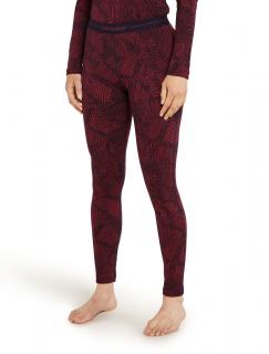 Dámské merino spodky ICEBREAKER Wmns 260 Vertex Leggings Frozen Forms, Black/Port/J velikost: L