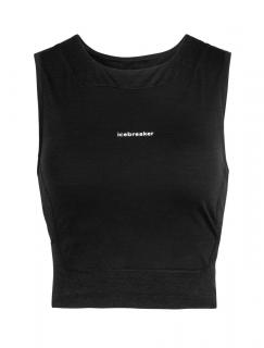 dámské merino tílko ICEBREAKER Wmns ZoneKnit Cropped Bra-Tank, Black velikost: L