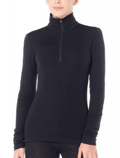 Dámské merino tričko s dlouhým rukávem ICEBREAKER Wmns 175 Everyday LS Half Zip, Black velikost: L