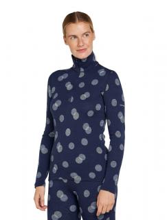 Dámské merino tričko s dlouhým rukávem ICEBREAKER Wmns 260 Vertex LS Half Z FallFl, Midnight Navy/Snow/J velikost: XS