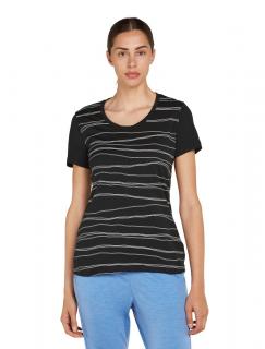 Dámské merino tričko s krátkým rukávem ICEBREAKER Wmns 150 Tech Lite SS Scoop T SofS, Black velikost: M