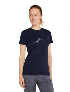 Dámské merino tričko s krátkým rukávem ICEBREAKER Wmns 150 Tech Lite SS T South Const, Midnight Navy velikost: XL