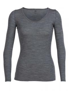 dámské merino triko dlouhý rukáv ICEBREAKER Wmns Siren LS Sweetheart, Gritstone Heather velikost: XL