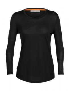 dámské merino triko dlouhý rukáv ICEBREAKER Wmns Sphere II LS Tee, Black velikost: M