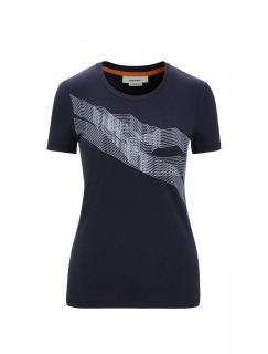 Dámské merino triko krátký rukáv ICEBREAKER Wmns Central Classic SS Tee St Anton, Midnight Navy velikost: XS