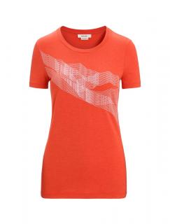 Dámské merino triko krátký rukáv ICEBREAKER Wmns Central Classic SS Tee St Anton, Vibrant Earth velikost: S