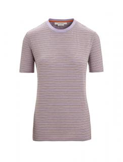 Dámské merino triko krátký rukáv ICEBREAKER Wmns Merino Linen SS Tee Stripe, Purple Haze/Algae velikost: XS