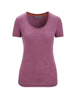 Dámské merino triko krátký rukáv ICEBREAKER Wmns Sphere II SS Scoop Tee, Go Berry Heather velikost: S