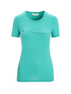 Dámské merino triko krátký rukáv ICEBREAKER Wmns Tech Lite II SS Tee Cadence Paths, Fresh velikost: M