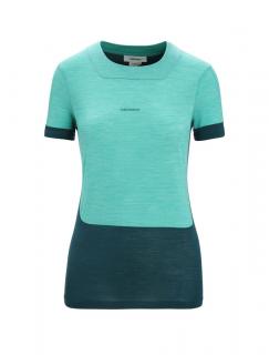 Dámské merino triko krátký rukáv ICEBREAKER Wmns ZoneKnit SS Tee, Fresh Heather/Green Glory velikost: XS