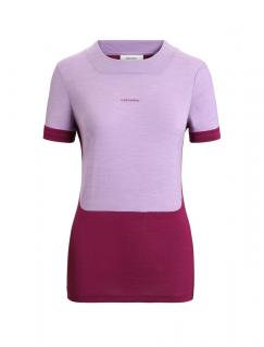 Dámské merino triko krátký rukáv ICEBREAKER Wmns ZoneKnit SS Tee, Purple Haze/Go Berry velikost: L