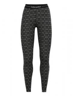 dámské spodky ICEBREAKER Wmns 250 Vertex Leggings Alpine Geo, Black/Snow/J velikost: M