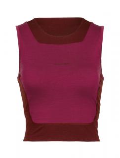 dámské tílko ICEBREAKER Wmns ZoneKnit™ Cropped Bra-Tank, Cherry/Espresso/Cb velikost: S