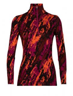 dámské triko dlouhý rukáv ICEBREAKER Wmns 250 Vertex LS Half Zip SediMenstary, Cherry/Flash/Black/J velikost: XL