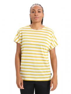 dámské triko krátký rukáv ICEBREAKER Wmns Drayden Reversible SS Top Stripe, Ecru HTHR/Silent Gold/S velikost: M