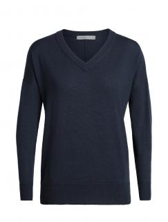 dámský merino svetr ICEBREAKER Wmns Shearer V Sweater, Midnight Navy velikost: M