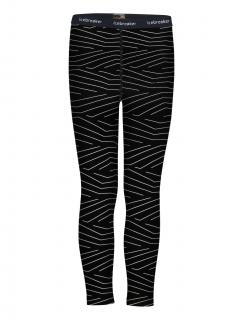 dětské merino spodky ICEBREAKER Kids 200 Oasis Leggings Napasoq Lines, Black velikost: 5