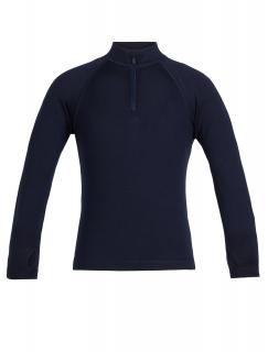 Dětské merino tričko s dlouhým rukávem ICEBREAKER Kids 260 Tech LS Half Zip, Midnight Navy velikost: 10