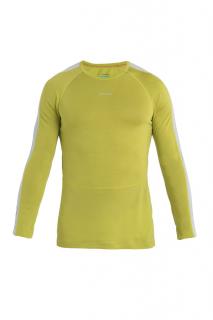 ICEBREAKER Mens 125 ZoneKnit LS Crewe, Bio Lime/Ether velikost: XL