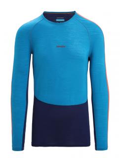 ICEBREAKER Mens 125 ZoneKnit LS Crewe, Geo Blue/Royal Navy velikost: S