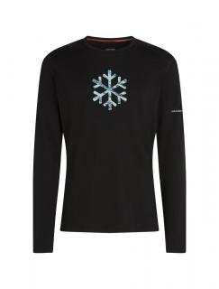 ICEBREAKER Mens 200 Oasis LS Crewe POW, Black (vzorek) velikost: M