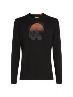 ICEBREAKER Mens 200 Oasis LS Crewe Ruapehu Round, Black (vzorek) velikost: M