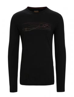 ICEBREAKER Mens 200 Oasis LS Crewe Ski Stripes, Black velikost: S