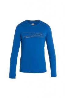 ICEBREAKER Mens 200 Oasis LS Crewe Ski Stripes, Lazurite velikost: S