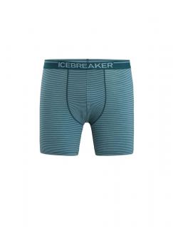 ICEBREAKER Mens Anatomica Long Boxers, Green Glory/Astral Blue velikost: S