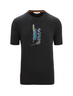 ICEBREAKER Mens Central Classic SS Tee Otter Paddle, Black velikost: XS