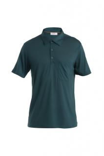 ICEBREAKER Mens Drayden SS Polo, Fathom Green velikost: S