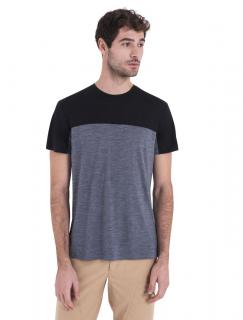 ICEBREAKER Mens Merino 125 Cool-Lite™ Sphere III SS Tee Colour Block, Graphite Heather/Black/Cb velikost: L