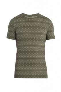 ICEBREAKER Mens Merino 150 Anatomica SS Crewe First Snow, Loden/Snow/Aop velikost: M