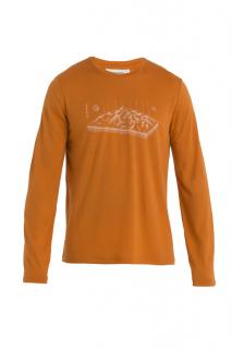 ICEBREAKER Mens Merino 150 Tech Lite II LS Tee Alps 3D, Earth velikost: L