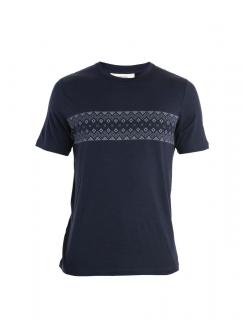 ICEBREAKER Mens Merino 150 Tech Lite II SS T FirstSnowStr, Midnight Navy (vzorek) velikost: M