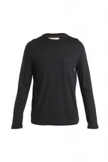 ICEBREAKER Mens Merino 150 Tech Lite III LS Relaxed Pocket Tee, Black velikost: L