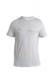 ICEBREAKER Mens Merino 150 Tech Lite III SS Tee Cadence Paths, Ether velikost: L