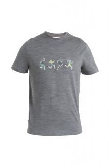 ICEBREAKER Mens Merino 150 Tech Lite III SS Tee Herd Run, Gritstone Heather velikost: L