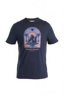 ICEBREAKER Mens Merino 150 Tech Lite III SS Tee Mountain Gateway, Midnight Navy velikost: L