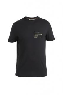 ICEBREAKER Mens Merino 150 Tech Lite III SS Tee Natural Run Club 2.0, Black velikost: M